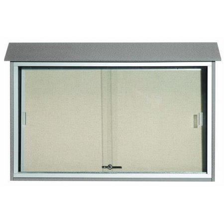 AARCO Aarco Products  Inc. PLDS3045-2 Light Grey Sliding Door Plastic Lumber Message Center with Vinyl Posting Surface 30 in.H x 45 in.W PLDS3045-2